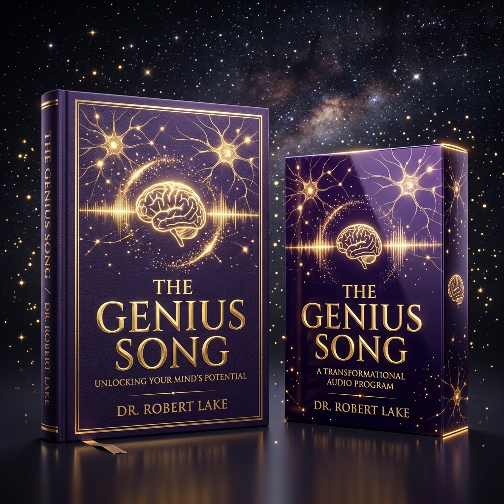 The Genius Song 3D Product Box Cover by Dr. Robert Lake for Gamma Brainwave Entrainment